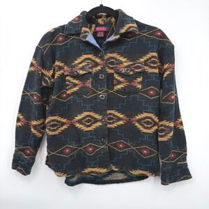 Rock & Roll Denim Womens XS Southwestern Navajo Print Button Up Shirt Jacket